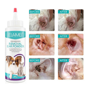 Pet Ear Powder for Dogs and Cats Pet Ear Health Care Easy to Remove Ear Hair