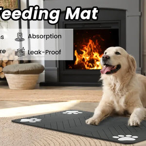 Pet Feeding Mat-Absorbent Pet Placemat for Food and Water Bowl, with Waterproof Rubber Backing, Quick Dry Water Mat for Dog Cat